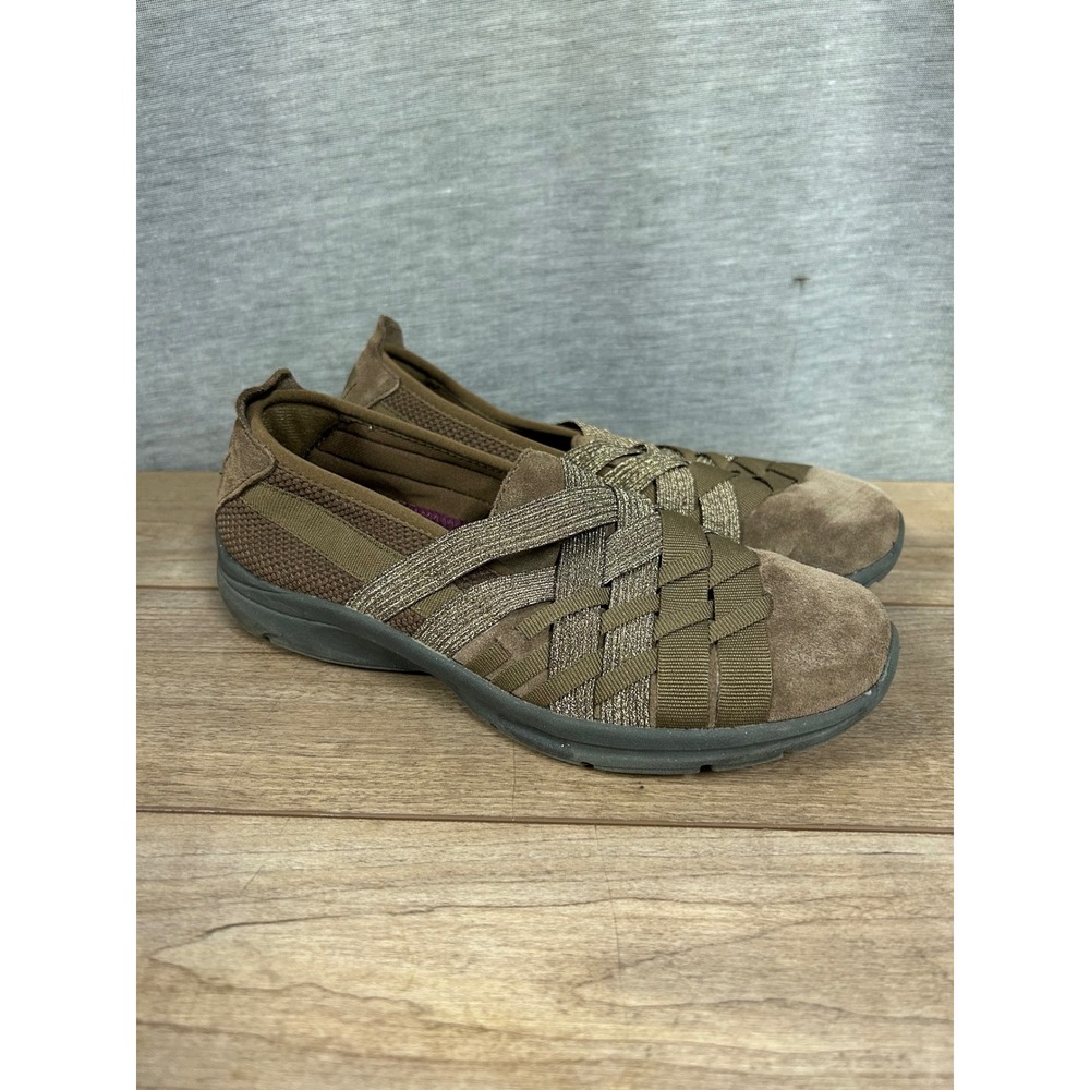 Easy Spirit e360 Esqueenie Woven Slip On Sneakers Taupe Metallic Womens 7 M